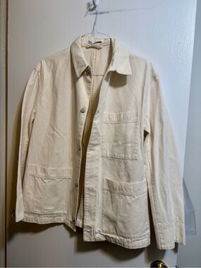 Zara Cream Canvas Chore Jacket, GUC